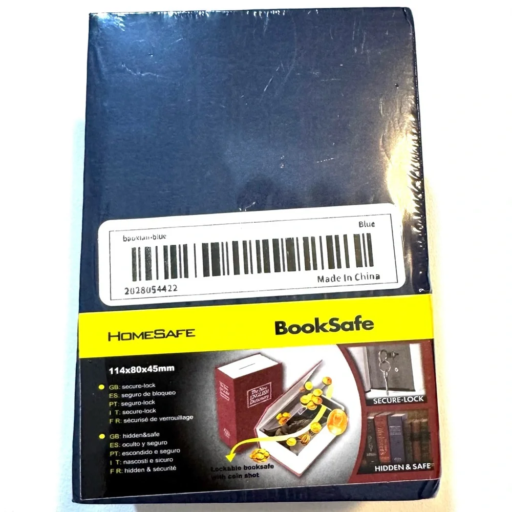 HomeSafe BookSafe The New English Dictionary Hidden Book Safe Navy Blue NWT